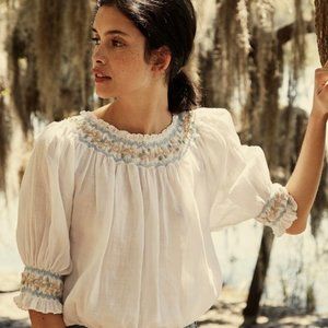 NWT Doen Alpine Top Blouse Salt